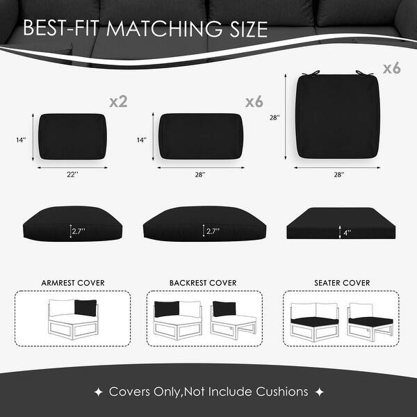 28"x28" 12 Pieces Patio Outdoor Cushion Covers Replacement (Only cover) Bed Bath & Beyond